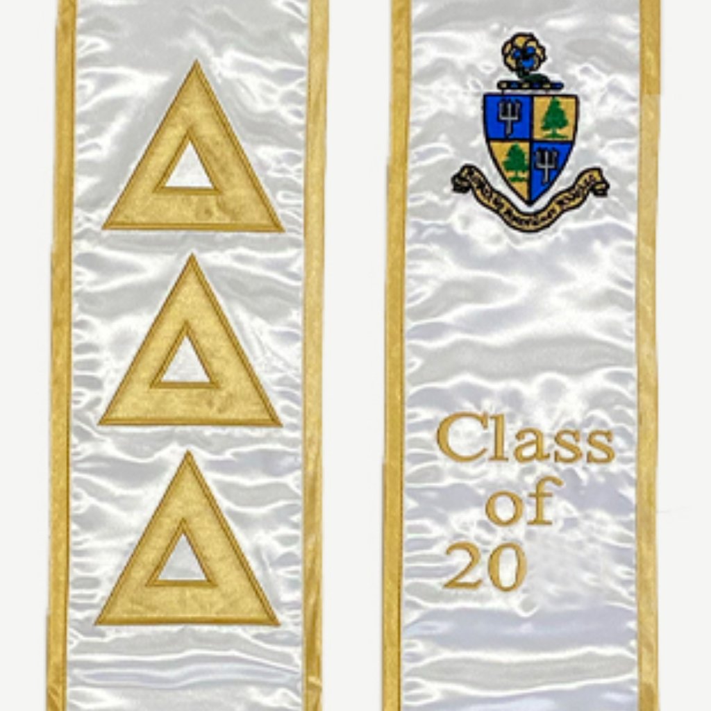 Delta Delta Delta Gold Trim 2025 Graduation Stole Sash